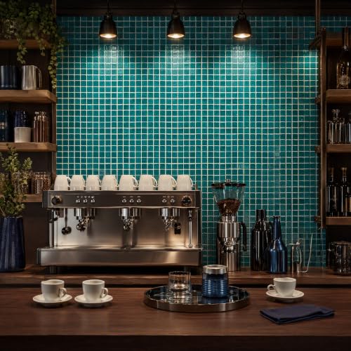 3D Mosaic Peel and Stick DIY Backsplash Tiles (24, Teal Green) - color: Teal Green