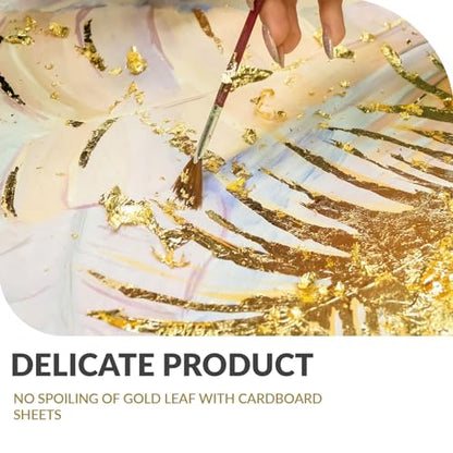 100PCS Gold Leaf Sheets for Gilding Painting DIY Craft Non Fading Non Oxidising 6.1x5.3in - color: 100PCS Gold Leaf