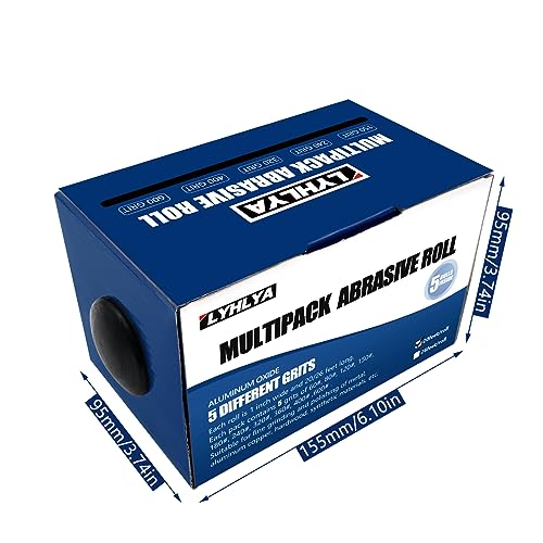 Assorted Sandpaper Rolls, 5 Grits Emery Cloth Rolls with Dispenser 150 240 320 400 600 Variety Grits Abrasive Sandpaper Rolls for Wood Metal Polishing, Each Roll 1 inch x 19.7 Feet - size: 5roll-6m