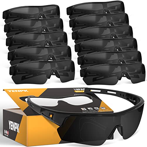 Tinted Safety Glasses for Men, ANSI Z87.1& UV Eye Protection Glasses - color: 12pack-dark Grey
