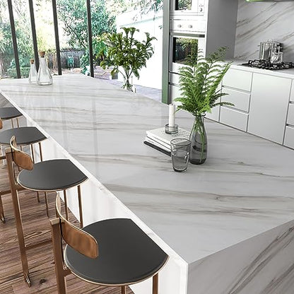 Sevalo Marble Contact Paper Peel and Stick Countertop Waterproof 15.7×197” - size: 17.5“×197”