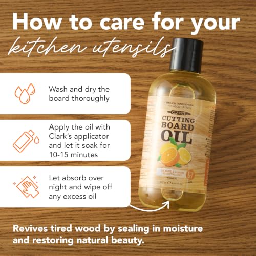 CLARK's Cutting Board Oil 8 oz, Food Grade Mineral Oil with Citrus Scent - style: Orange & Lemon Extract - 8 Oz