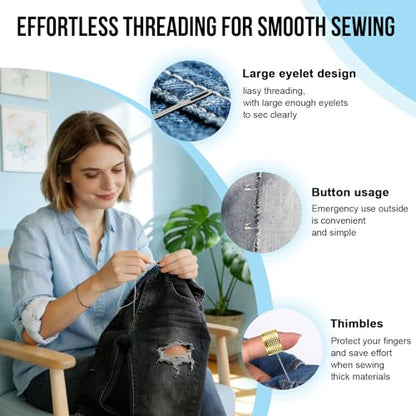 Feoqibu 47pcs Sewing Kit, Emergency Sewing Tools