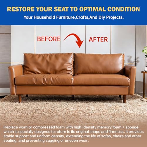 3"x24"x72" Upholstery Foam High Density Gel Memory Foam Cushion - size: 72"X24"x3