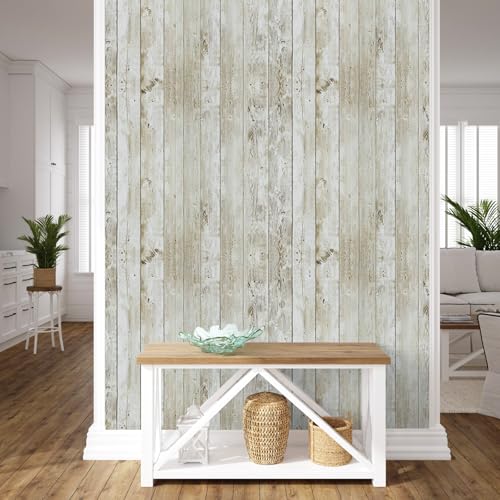 Shiplap Peel and Stick Wallpaper Contact Paper for Bulletin Board Classroom - color: Wood, size: 17.7" x 511"