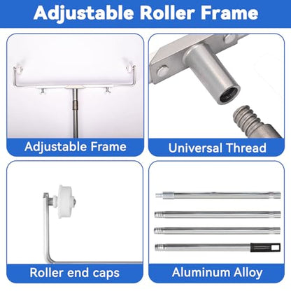 12 Pcs 18 Inch Paint Roller Kit, Large Paint Roller with Tray