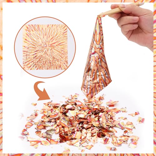 KINNO Variegated Gold Leaf Sheets 25 PCS with Blooming Patterns - color: Blooming