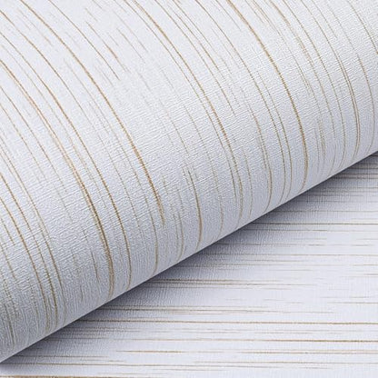 Livelynine Textured Wallpaper Peel and Stick White and Gold Grasscloth Wallpaper Prepasted Removable Wall Paper for Bathroom Dorm RV Self Adhesive Vinyl Textured Contact Paper Shelf Liner 15.8x78.8 - size: 15.8x78.8 Inch