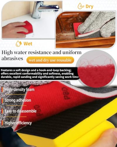 30PCS Sanding Sponge Set Ultra Fine Soft Hand Sander Block 240Grit - size: #240 Particle size