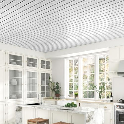 Grey White 3D Wood Slat Wall Panel Wallpaper for Bedroom Cabinets - color: Grey White