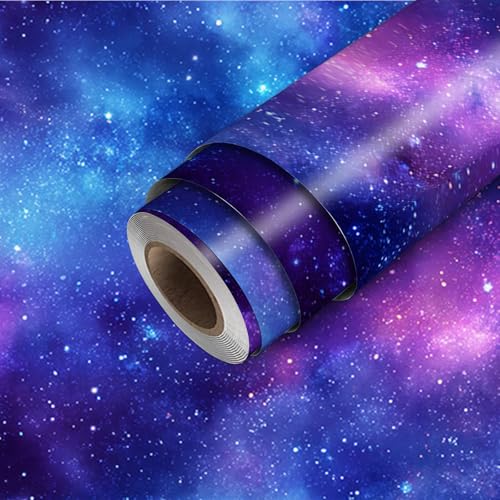HOMETITUTE Galaxy Space Peel and Stick Vinyl Wallpaper 118.1 x 17.7 Inch - color: Galaxy