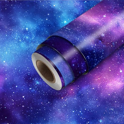 HOMETITUTE Galaxy Space Peel and Stick Vinyl Wallpaper 118.1 x 17.7 Inch - color: Galaxy