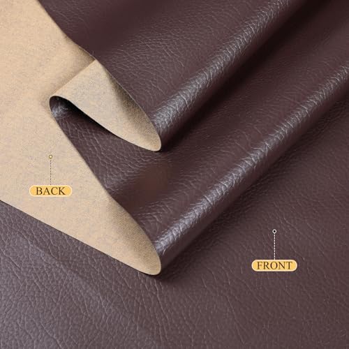Faux Leather 0.7mm Upholstery Fabric by the Yard 10 Yard Coffee - color: Coffee, size: 10 Yard