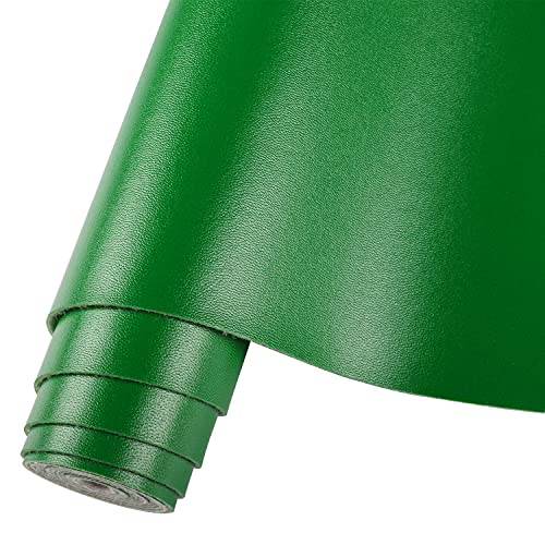HGUAN Smooth Solid Color Green Faux Leather 12"X53"(30cmX135cm),Faux Leather Sheets Roll Very Suitable for Making Crafts, Leather Earrings, Bows,Sewing (Green) - color: Green