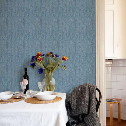 JiffDiff Woven Wallpaper Peel and Stick 17.3" 400x 0 Colorful Paint Grasscloth Contact Paper Textured Waterproof Self Adhesive Stick on Wallpaper(48 sq.ft Dark Blue) - color: Dark Blue, size: 17.3" x 400"