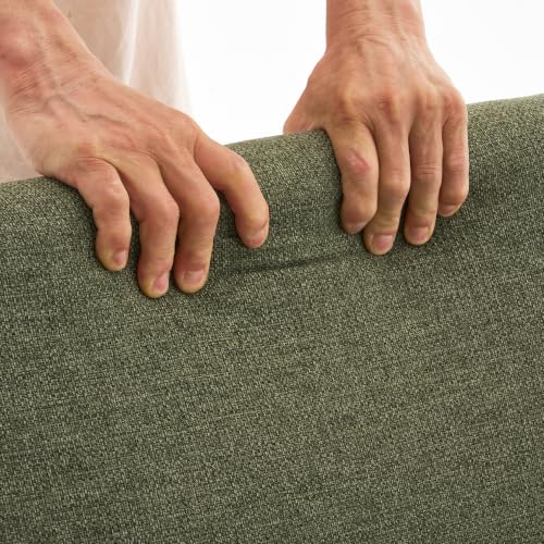 Arm Dining Chair Fabric Long Skirt Slipcovered High Back Upholstered Dinner - color: Green, size: 1 PC