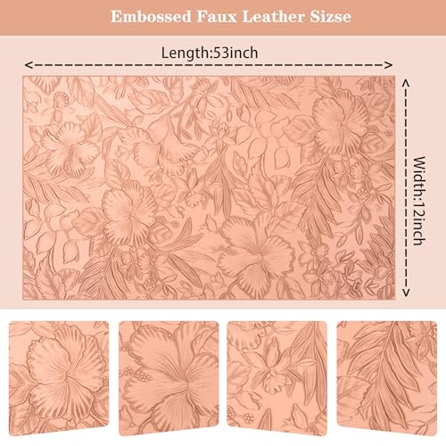 HGUAN Embossed Faux Leather Sheets 12"X52"(30cm X 133cm),Faux Leather Very Suitable for Making DIY Bow,Leather Earrings Sewing Crafts Projects (Camel Color) - color: Camel Color