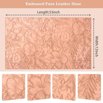 HGUAN Embossed Faux Leather Sheets 12"X52"(30cm X 133cm),Faux Leather Very Suitable for Making DIY Bow,Leather Earrings Sewing Crafts Projects (Camel Color) - color: Camel Color