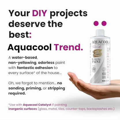 Aquacool Trend MAC All-in-One Furniture Paint – No Sanding No Primer, Chalk Paint for Cabinets, Wood, Tile & Countertops | Self-Leveling Matte | 16.9 fl oz, 53 sq ft| 7047 Telegray 4 - color: RAL 7047 Telegray 4
