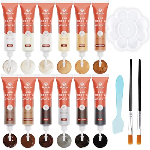 Wood Furniture Repair Kit, 12 Colors Wood Fillers Repair Scratch Stains - color: 12 Colors-upgrade
