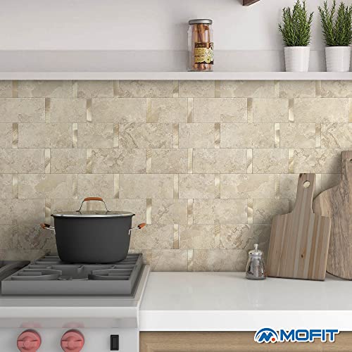 Subway Backsplash Peel and Stick Backsplash Tile Rust Beige 10pcs - color: Rust Beige, size: 10sheets