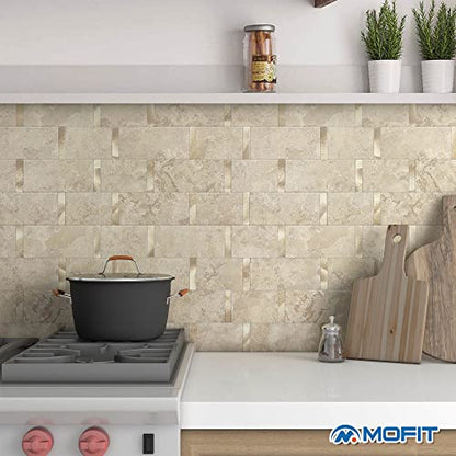 Subway Backsplash Peel and Stick Backsplash Tile Rust Beige 10pcs - color: Rust Beige, size: 10sheets