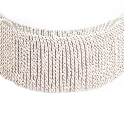 5 Yard Curtain Bullion Fringe Trim-Rayon Tassel Embellishments - color: light beige
