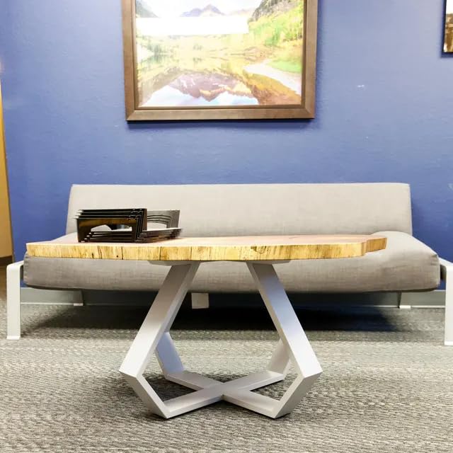 16 Inch Gold Metal Table Legs - Diamond Shape, Industrial Modern Bench & Chair Base, Desk Legs (White) - color: White