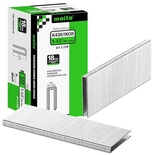 meite 18 Gauge 1/4-Inch Narrow Crown Staples, 1-1/2-Inch Length, 1,120 PCS - size: 1-1/2"