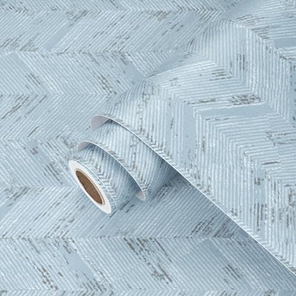 Wallercity Light Blue Twill Grasscloth Peel and Stick Wallpaper Removable Fabric Grass Cloth Wallpaper Self Adhesive Twill Cloth Contact Paper for Cabinets Shelf Waterproof Vinyl Paper 15.8''x78.7'' - color: Light Blue Twill, size: 15.8" x 78.7"