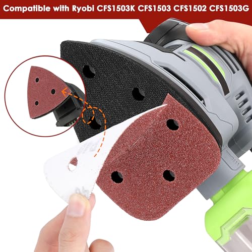 64 Pcs Mouse Sander Sandpaper Detail Sanding Pads,with Cut Line - style: with cut line