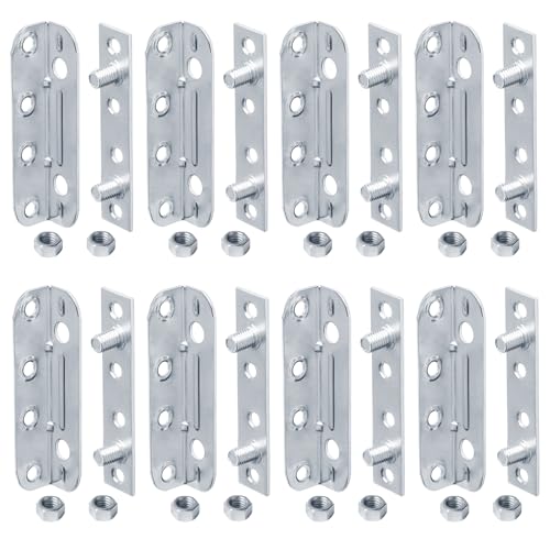 GBGS 8 Sets No Mortise Wood Bed Frame Brackets,Bed Rail Frame Hardware