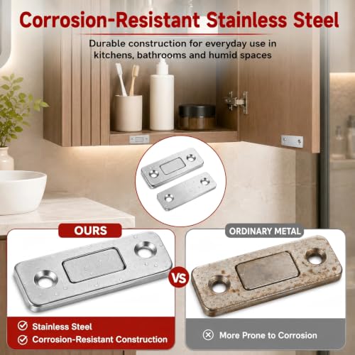 Cabinet Magnets for Closure, 4 Pack Ultra-Thin Cabinet Door Magnets