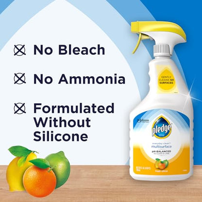 Pledge pH Balanced Multi Surface Cleaner Spray, Fresh Citrus, 25 oz, 3 pk - size: 25 Fl Oz (Pack of 3)
