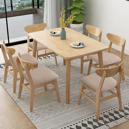 Fuloon Dining Chair Seat Covers Stretch Slipcovers, 6 Pack, Khaki - color: Khaki, size: Not Waterproof