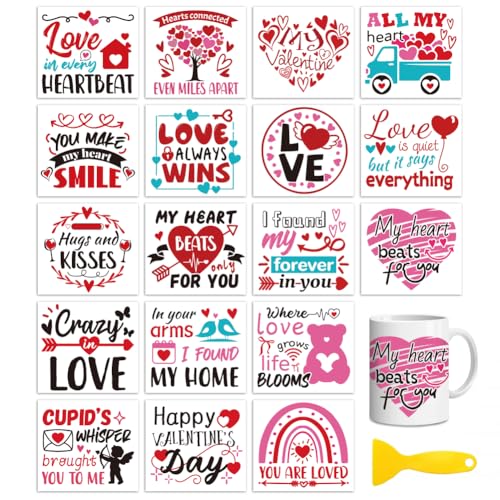 Peacoblue Valentine Quotes Rub On Transfers for Craft, Transfer Sticker - style: Valentine's Day Romantic Text