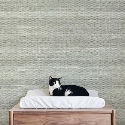 JiffDiff Grasscloth Wallpaper Peel and Stick Cream Grassweave Stick on Wallpaper Textured Self Adhesive Wall Paper Contact Paper 787" x 17.3" - color: withered, size: 17.3" x 787"