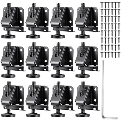 12 PCS Adjustable Leveling Feet, Carbon Steel Furniture Levelers