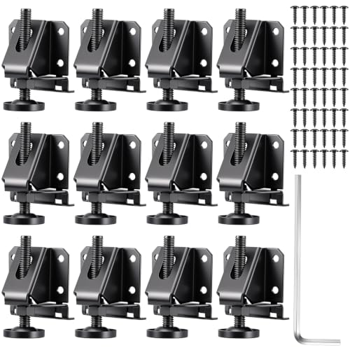 12 PCS Adjustable Leveling Feet, Carbon Steel Furniture Levelers
