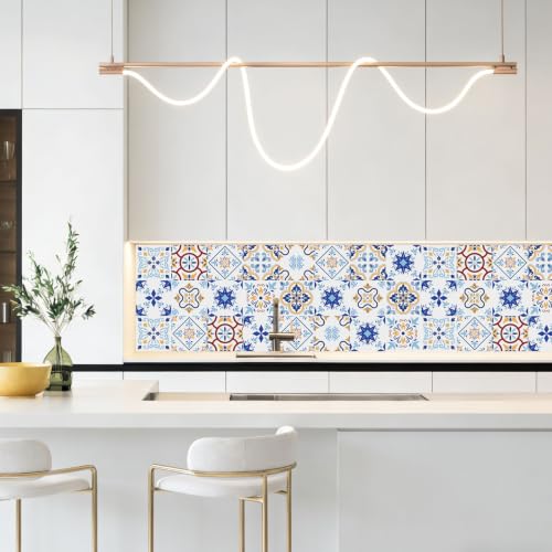 24Pcs Mexican Style PVC Peel and Stick Tile Stickers - color: Style B, size: 4x4 Inch