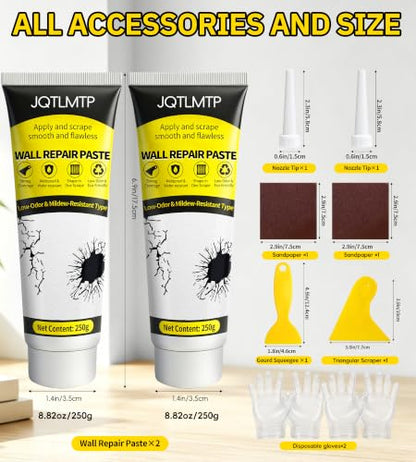 Wall Repair Kit 2 Pack, 17.64 Oz Drywall Repair Paste for Cracks Holes