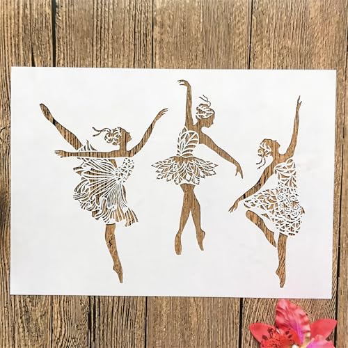 TIAMECH A4 Reusable Ballet Girls Stencil for Painting - style: Ballet Girls