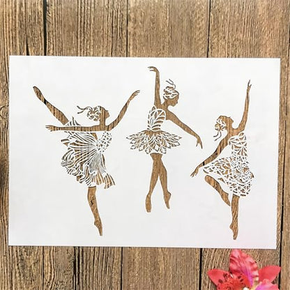 TIAMECH A4 Reusable Ballet Girls Stencil for Painting - style: Ballet Girls