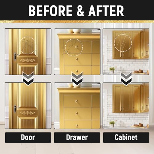 Gold Metallic Touch up Liquid Gold Leaf Paint High Gloss Multi Surface Rich Golden Paint for Metal, Wood, Plastic, Canvas, Appliance, Furniture Scratch Repair & Art Handcrafts Fast Drying Acrylic Metallic Finish 1.5oz