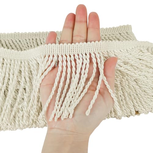 5 Yard Curtain Bullion Fringe Trim-Rayon Tassel Embellishments - color: 26# off wihte