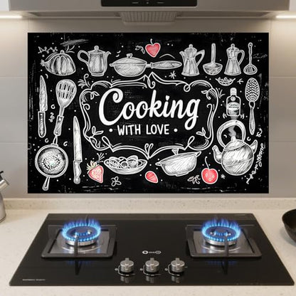 Nuxovilar Kitchen Backsplash Peel and Stick Wallpaper,17.72"x27.56" - color: A-Cooking Style