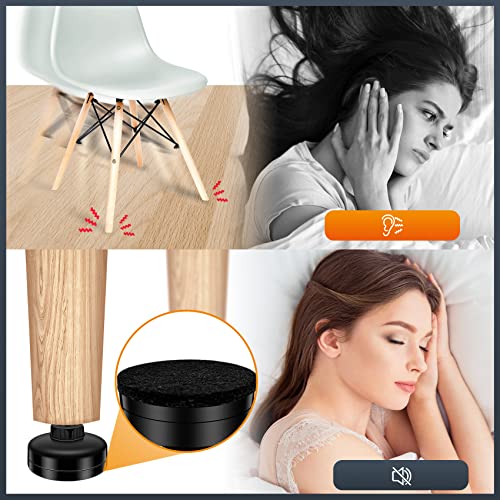 10 Set Adjustable Furniture Leveling Feet, Adjustable Leg Levelers for Cabinets Sofa Tables Chairs, Heavy Duty Height Adjuster Furniture Levelers Foot with T- Nut Kit 3/8"-16 Thread, Black