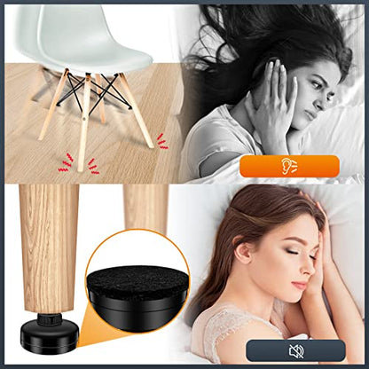 10 Set Adjustable Furniture Leveling Feet, Adjustable Leg Levelers for Cabinets Sofa Tables Chairs, Heavy Duty Height Adjuster Furniture Levelers Foot with T- Nut Kit 3/8"-16 Thread, Black
