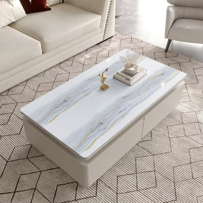 CHIHUT 12"x100" Marble Countertop Contact Paper Thick Waterproof White Marble Peel and Stick Wallpaper for Countertops Self Adhesive Removable Glossy Vinyl Film for Kitchen Cabinets Wall Covering - size: 12" x 100"