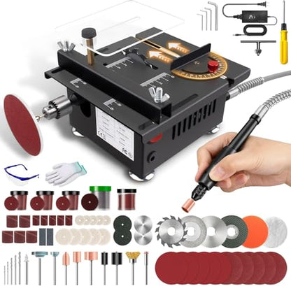 Mini Multi-Functional Table Saw, Multi-functional Mini Table Saw for Wood Cutting, Angle Adjustable with More Accessories - (10" Table Saw-Pro Kit)